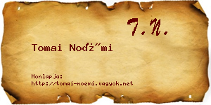 Tomai Noémi névjegykártya